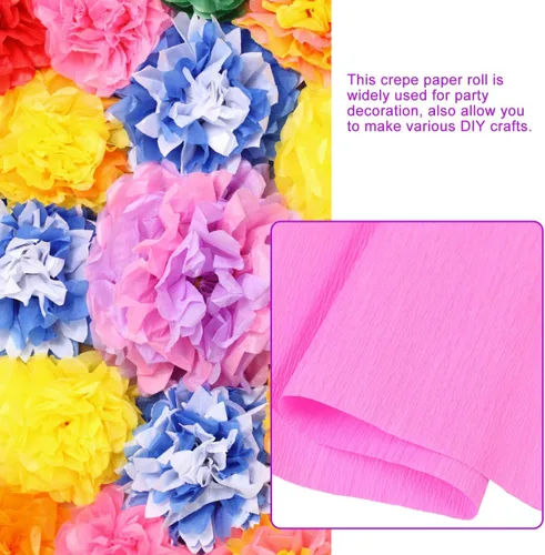 Vista 3 de LIFKOME Papel crepé dobleces rollo de papel crepé hojas italianas rosas papel de regalo para obras de arte floral, bricolaje, decoración de boda