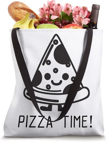 Vista 4 de Happy Pizza Slice - Bolsa de mano con estampado