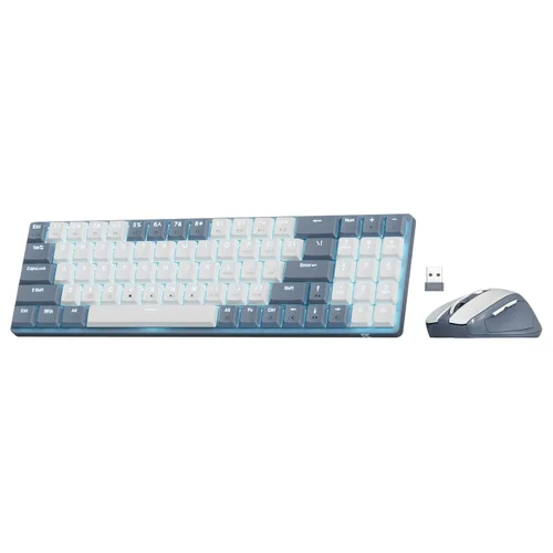 Vista 11 de Redragon BS135 Combo de Teclado y Mouse Inalámbrico, Teclado Mecánico de Bajo Perfil 75% de 78 Teclas 2.4Ghz Inalámbrico con Batería Recargable, Luz