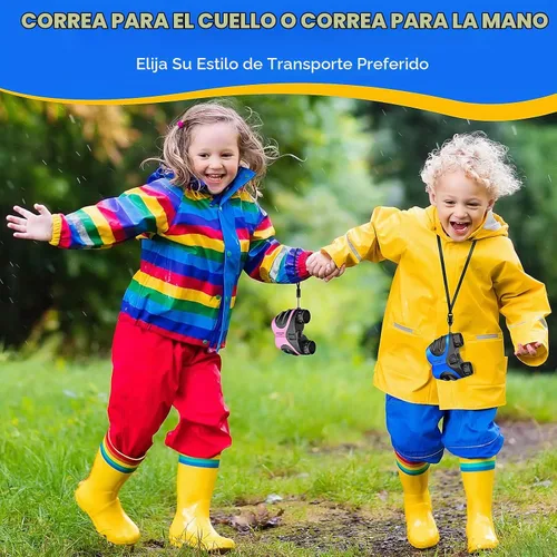Vista 5 de LET'S GO! Binoculares para niños, prismáticos compactos de alta resolución a prueba de golpes