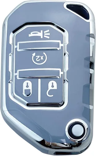 Vista 11 de Funda para Llavero Compatible con Wrangler JL JLU Gladiator JT Rubicon Sahara JLU 2018-2023 Accesorios (Negro)