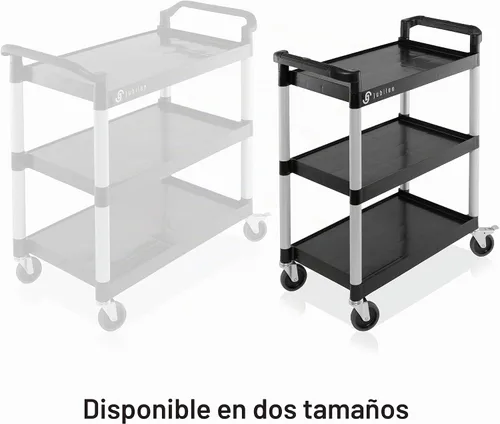 Vista 3 de Jubilee Carrito de servicio utilitario de 3 niveles con ruedas, 31.5" x 37.5