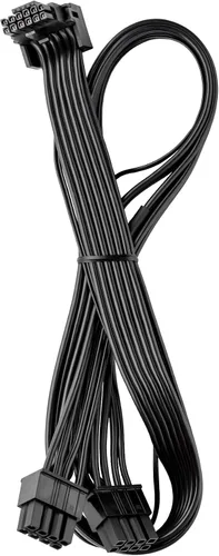 Vista 5 de CableMod Basics C-Series 12VHPWR Cable PCI-e de 90 grados StealthSense para Corsair - Variante A (negro, 16 pines a doble 8 pines, 23.6 in)