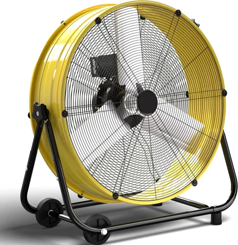Vista 8 de Ventilador de tambor industrial de 24 pulgadas, ventilador de piso de alta velocidad de 8800 CFM, resistente, 3 velocidades, inclinación totalmente