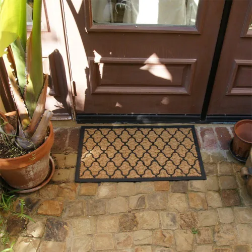 Vista 4 de Rubber-Cal Harmonious Garden Outdoor Coco - Tapete decorativo de goma para entrada, 18 x 30 pulgadas