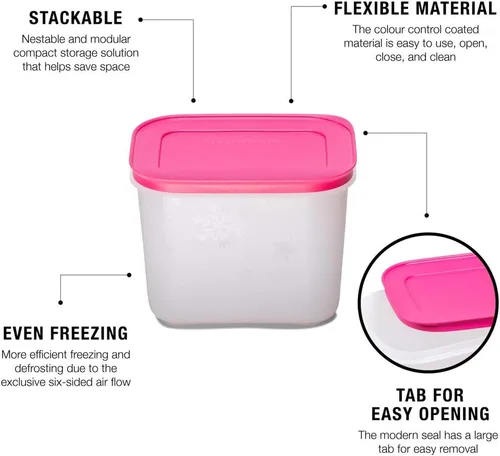 Vista 5 de Tupperware Congelador de plástico Mates Gen II 1.1L 1pc (Rosa, Blanco)