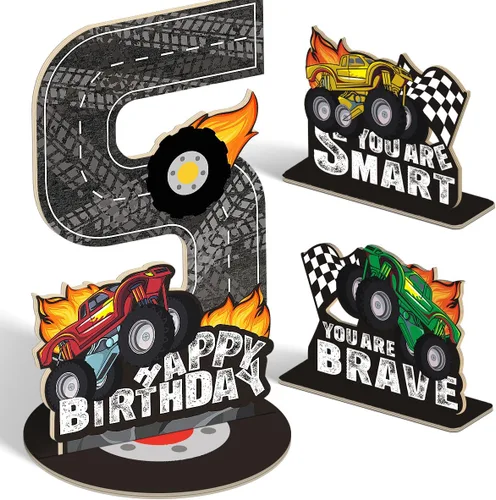 Vista 24 de Juego de 3 piezas de dinosaurios con signo de número de 2º cumpleaños, decoración de mesa de dinosaurios para niños y niños de 2º cumpleaños