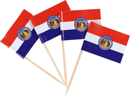 Vista 37 de QQSD Bandera de palillo de dientes de Alabama para decoración de cupcakes, 100