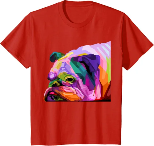 Vista 58 de Camiseta de retrato pop artístico de bulldog británico inglés para dueños de perros, Negro, S