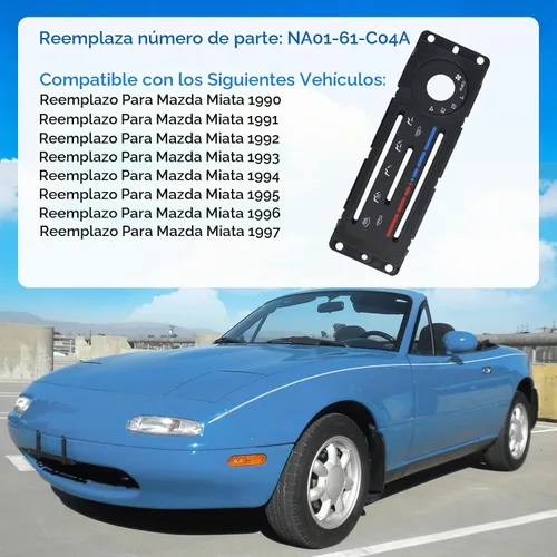Vista 3 de DICMIC Panel de control del calentador Interior Trim para Mazda Miata 1990-1997 Replace# NA01-61-C04A