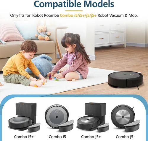 Vista 2 de Paquete de 4 almohadillas de repuesto para fregona compatibles con iRobot Roomba Combo i5+/ i5/j5+/ j5 robot aspirador y trapeador, almohadillas