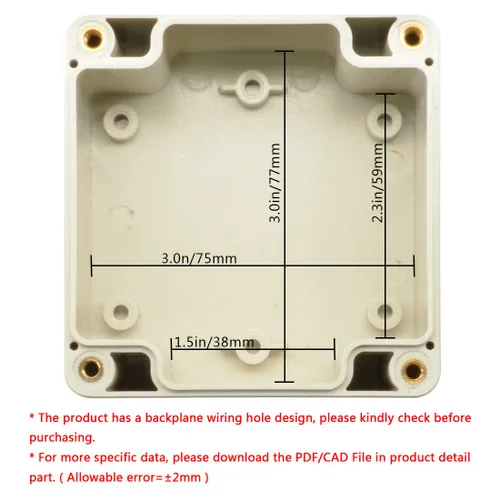 Vista 5 de LeMotech - Caja de derivación de plástico ABS IP65 a prueba de polvo e impermeable, recinto eléctrico universal para proyectos, color gris