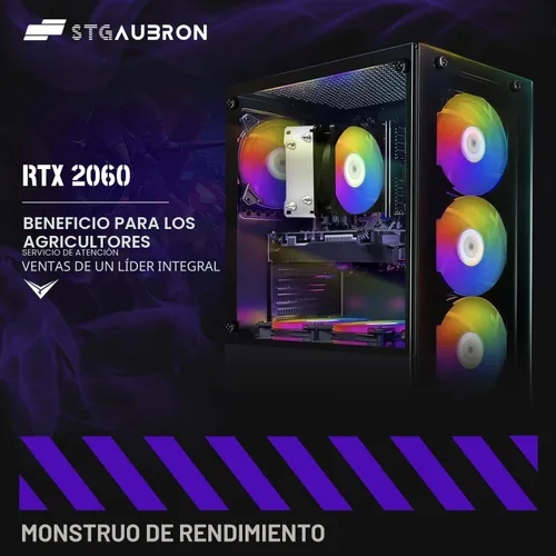 Vista 2 de STGAubron Escritorio para PC para juegos, R5 2600, RTX 2060 6G, 16G