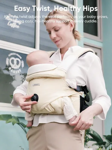 Vista 2 de bonoch EaseFit - Portabebés para recién nacidos a niños pequeños – Perilla de ajuste para la cadera del bebé, correa ergonómica de algodón