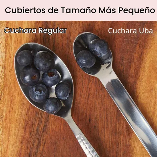 Vista 3 de Uba Juego de cubiertos de control de porciones y utensilios de dieta bariátrica con estuche de silicona (1)