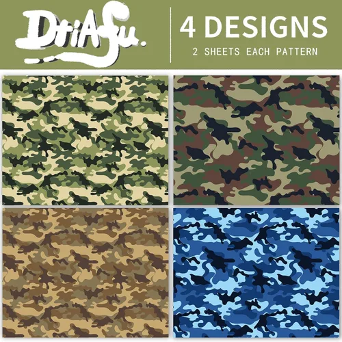 Vista 3 de Dtiafu Papel de regalo de camuflaje para hombres, niños y niños, papel de regalo del ejército para cumpleaños, día de los veteranos, papel de regalo