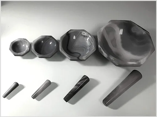 Vista 4 de Maja de ágata Alpha Nanotech solamente, 8 lados/forma octogonal, utilizada para morteros de 4.724 in
