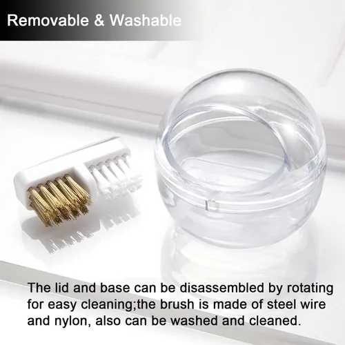 Vista 4 de LXIANGN Brocas de uñas con cubierta transparente, alambre de nailon y alambre de acero para limpiar brocas de carburo/cerámica, diseño
