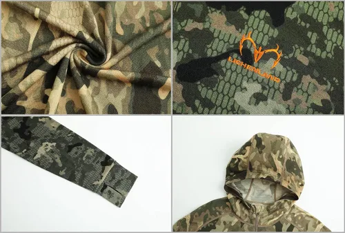 Vista 4 de Lichenland Men's Merino Wool Hunting Hoodie Base Layer Sweatshirt