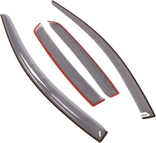Vista 2 de LWD2-622 Deflector de visera de ventana de montaje exterior, color gris claro, juego de 4 piezas compatible con Chevrolet Aveo5 Hatchback 2007-2010