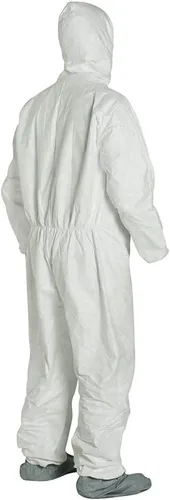 Vista 6 de DuPont Tyvek 400 TY122S Buzo de seguridad desechable, con protector de botas, XL, paquete de 25