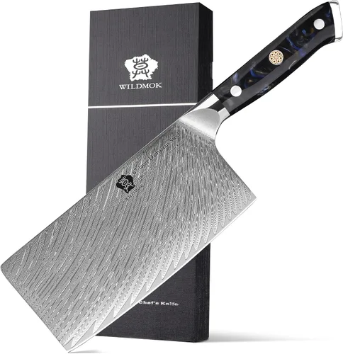 Vista 9 de WILDMOK Cuchillo deshuesador japonés de Damasco de 7 pulgadas, grado profesional, mango de espiga completa de resina