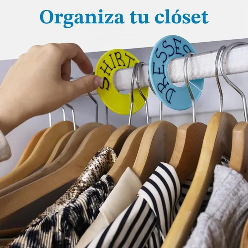 Vista 2 de Juego de 30 divisores de armario de color para colgar ropa - Divisores de ropa para organización