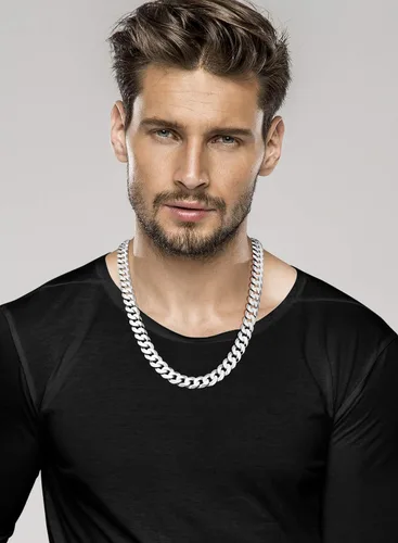 Vista 3 de Miabella Solid 925 Sterling Silver Italian 12mm 12 Inch Solid Diamond-Cut Cuban Link Curb Chain Necklace For Men Made in Italy