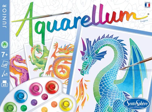 Vista 4 de Sentosphere Aquarellum Junior - Dragons - Juego de pintura de acuarela para artes y manualidades
