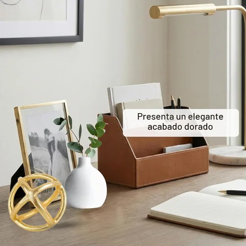 Vista 8 de Juego de 3 bolas decorativas, hechas a mano, de aluminio, decoración Oro envejecido