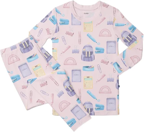 Vista 75 de KicKee Pants Conjunto de pijama de manga larga con estampado de piezas