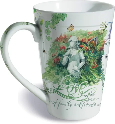 Vista 2 de Lissom Design Taza de té - Taza de café de porcelana de diseño o taza de té, 12 onzas, Faith Hope and Love