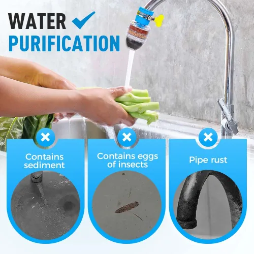 Vista 4 de Filtro de agua de carbón mágico, filtro de agua activado con cartucho de 6 capas, proporciona una fuerte presión de agua, adecuado para grifo de 1/2
