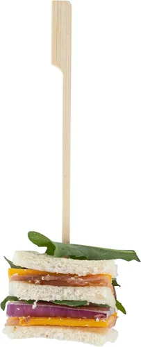 Vista 2 de Restaurantware Pinchos de bambú de 5.9 pulgadas, 100 púas de bambú desechables resistentes – Cabeza de paleta resistente de bambú para aperitivos