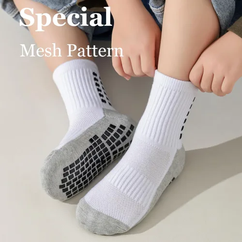 Vista 7 de Marchare Calcetines de fútbol para niños, calcetines deportivos deportivos para niños, calcetines de agarre de hospital para niños y niñas, paquete