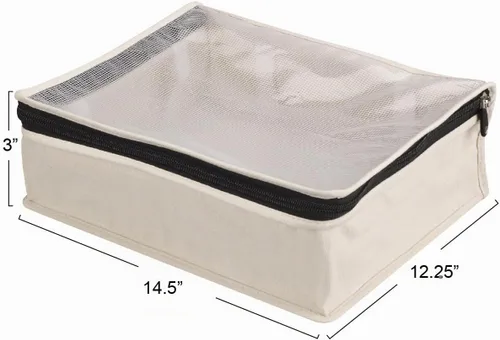 Vista 4 de Household Essentials 3321-1 Cedarline - Bolsa para suéter con cremallera de lona de algodón natural Bolsa de almacenamiento para armarios y debajo