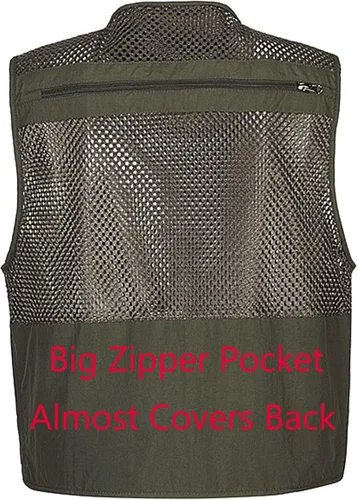 Vista 3 de Chaleco Flygo para hombre para pesca trabajo safari viaje de reportajes o para actividades al aire libre en verano con bolsillos