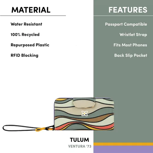 Vista 39 de Sherpani Tulum, cartera grande de nailon con cremallera alrededor, cartera con tarjetero organizador para mujer