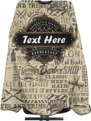 Vista 24 de Capa de barbero impermeable personalizada, Capa de peluquero personalizada, Añade tu texto, Capa de salón personalizada para hombres, Capa de corte