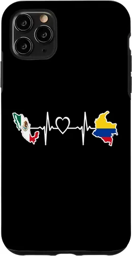 Vista 13 de iPhone 16 Bandera de Colombia Mexicana - Funda de latidos del corazón de Colombia Mexicana