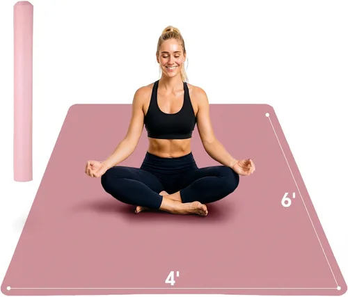 Vista 9 de Stepwaver Esterilla de yoga extragrande de 6 x 4 pies (1/3 pulgadas y 1/4 pulgadas de grosor), antideslizante, ultra duradera, amplia alfombrilla