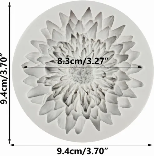Vista 2 de Moldes de silicona de flores de crisantemo para decoración de tartas, decoración de cupcakes, chocolate, goma de mascar, arcilla polimérica