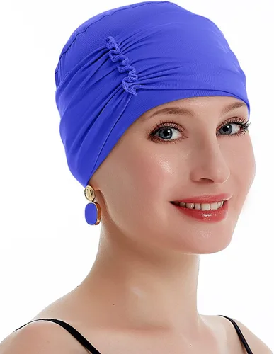Vista 3 de Gorro suave de quimioterapia para mujer, para pérdida de cabello, sombreros para cáncer hechos a mano