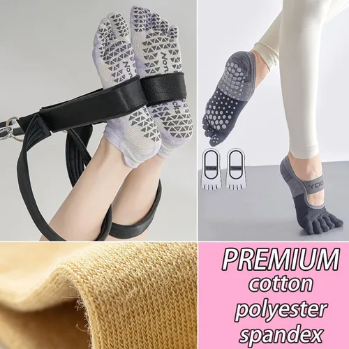 Vista 16 de CHUNFO Calcetines de agarre para mujer, calcetines de yoga para pilates, antideslizantes, teñido anudado, coloridos, de algodón, de compresión