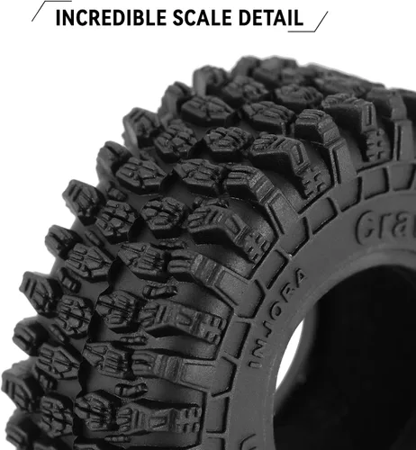 Vista 3 de INJORA Neumáticos 1.0 - Neumáticos S5 Super Blandos y Adhesivos de 57 * 22mm para TRX4M Axial AX24 SCX24 FCX24 Enduro24, T1016