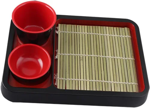 Vista 2 de 5 juegos de platos de fideos fríos japoneses, fuente de cocina, plato de sushi de estilo japonés, vajilla de cocina, recipiente de alimentos, plato