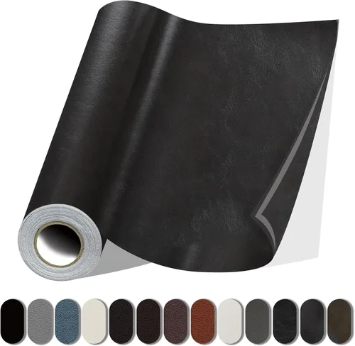 Vista 7 de Lifeshoon Parche de reparación de cuero, reparación de cuero autoadhesiva, cinta de parche de vinilo grande para sofás, muebles, asientos de Negro
