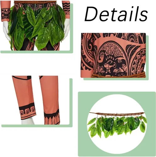 Vista 2 de Maui Tattoo Costume Adult Halloween Cosplay Jumpsuit Mens outfit Women dress up