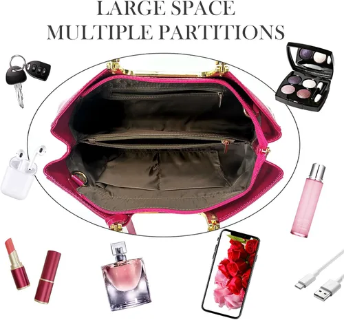 Vista 5 de Bolso de hombro estructurado de piel sintética brillante para mujer, para fiesta de noche, bolso de boda, bolso retro