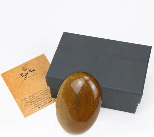 Vista 6 de MAIBAOTA Piedra de Cristal de Ojo de Tigre de 2.4" Pulida para Palma de 0.7" de Grosor Piedra Natural de Reiki Gema Cristales Curativos Piedra
